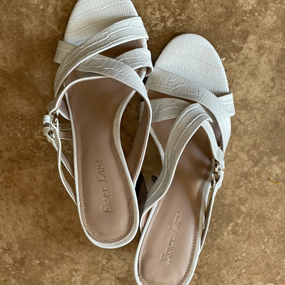 white open toe heels